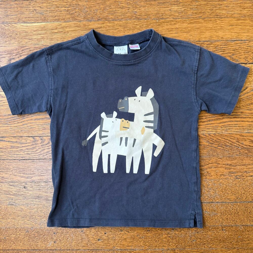 Zara Kids' Zebras Shirt Size 4-5